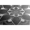 CANVAS PRINT MODERN MANDALA WITH AN ORIENTAL PATTERN IN BLACK AND WHITE - BLACK AND WHITE PICTURES - PICTURES