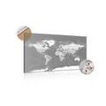 OBRAZ NA KORKU STYLISH VINTAGE BLACK AND WHITE WORLD MAP - OBRAZY NA KORKU - OBRAZY