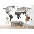 SELF ADHESIVE WALLPAPER WORLD MAP IN BLACK AND WHITE - SELF-ADHESIVE WALLPAPERS - WALLPAPERS