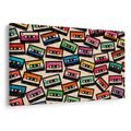 WANDBILD BUNTE RETRO-KASSETTEN - MUSIKBILDER - BILDER