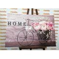 CANVAS PRINT OF BEAUTIFUL FLOWERS IN A VINTAGE VASE WITH AN INSCRIPTION - PICTURES WITH INSCRIPTIONS AND QUOTES - PICTURES