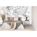 CARTA DA PARATI – MAPPA DEL MONDO CON BORDO GRIGIO - CARTA DA PARATI MAPPE - CARTA DA PARATI