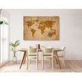 CANVAS PRINT OLD WORLD MAP WITH A COMPASS - PICTURES OF MAPS - PICTURES