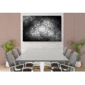 CANVAS PRINT MANDALA WITH A GALACTIC BACKGROUND IN BLACK AND WHITE - BLACK AND WHITE PICTURES - PICTURES