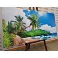 CANVAS PRINT BEAUTIFUL BEACH ON THE ISLAND OF SEYCHELLES - PICTURES OF NATURE AND LANDSCAPE - PICTURES