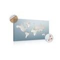 DECORATIVE PINBOARD WORLD MAP IN ORIGINAL DESIGN - PICTURES ON CORK - PICTURES