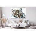 WANDBILD LUCHS IN AQUARELL - BILDER TIERE - BILDER