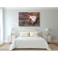 CANVAS PRINT CROSS ON A WOODEN BACKGROUND - PICTURES OF ANGELS - PICTURES