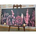 WANDBILD VARIANTEN VON GRAS IN ROSA - BILDER BLUMEN - BILDER