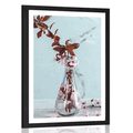 POSTER WITH MOUNT CHERRY TWIG IN A VASE - VASES - POSTERS