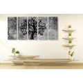 5-PIECE CANVAS PRINT BLACK AND WHITE TREE OF LIFE - BLACK AND WHITE PICTURES - PICTURES