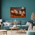 QUADRO SU TELA – SPETTRALE CORSA AUTUNNALE DI FANTASMI - QUADRI HALLOWEEN E HORROR - STAMPE E QUADRI