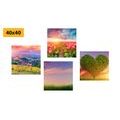 CANVAS PRINT SET NATURE IN PASTEL COLORS - SET OF PICTURES - PICTURES