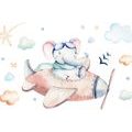 CANVAS PRINT ELEPHANT IN AN AIRPLANE - CHILDRENS PICTURES - PICTURES