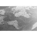 DECORATIVE PINBOARD STYLISH BLACK AND WHITE MAP OF THE WORLD - PICTURES ON CORK - PICTURES