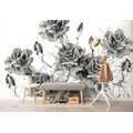 SELF ADHESIVE WALLPAPER BLACK AND WHITE VINTAGE BOUQUET OF ROSES - SELF-ADHESIVE WALLPAPERS - WALLPAPERS