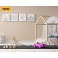 CANVAS PRINT SET FOR CHILDREN IN PASTEL COLORS - SET OF PICTURES - PICTURES