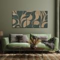 5-TEILIGES WANDBILD ABSTRAKTE BLÄTTER IN BEIGE - WANDBILDER ABSTRAKTE FORMEN - BILDER