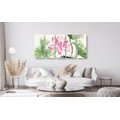 5-PIECE CANVAS PRINT WATERCOLOR LOTUS FLOWER - PICTURES FLOWERS - PICTURES