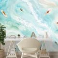 TAPETA AKVARELOVÉ MORE SO SURFISTAMI - TAPETY MORE A PLÁŽ - TAPETY