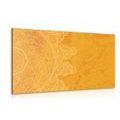 CANVAS PRINT ORANGE ARABESQUE ON AN ABSTRACT BACKGROUND - PICTURES FENG SHUI - PICTURES