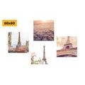 CANVAS PRINT SET EIFFEL TOWER IN PARIS - SET OF PICTURES - PICTURES