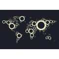 SELF ADHESIVE WALLPAPER MAP MADE OF CIRCLES WITH A BLACK BACKGROUND - SELF-ADHESIVE WALLPAPERS - WALLPAPERS