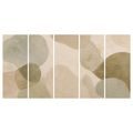 5-DÍLNÝ OBRAZ JEMNÁ ABSTRAKCE V ZEMITÝCH TÓNECH - PICTURES OF ABSTRACT SHAPES - PICTURES