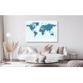 DECORATIVE PINBOARD POLITICAL MAP OF THE WORLD IN BLUE - PICTURES ON CORK - PICTURES