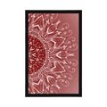 AFFICHE MANDALA BLANC SUR FOND ROUGE - FENG SHUI - AFFICHES