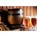 CANVAS PRINT BEER WITH A BEER KEG - PICTURES OF FOOD AND DRINKS - PICTURES