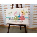 CANVAS PRINT RETRO LADIES WITH UMBRELLAS - VINTAGE AND RETRO PICTURES - PICTURES