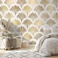 TAPÉTA ARANY ART DECO KAGYLÓK - MINTÁS TAPÉTÁK - TAPÉTÁK