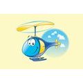 CANVAS PRINT HELICOPTER IN THE CLOUDS - CHILDRENS PICTURES - PICTURES