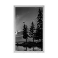 POSTER MOUNTAIN LAKE IN BLACK AND WHITE - BLACK AND WHITE - POSTERS