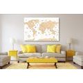 CANVAS PRINT BEIGE MAP - PICTURES OF MAPS - PICTURES