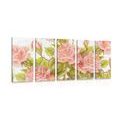5-PIECE CANVAS PRINT VINTAGE BOUQUET OF ROSES - PICTURES FLOWERS{% if product.category.pathNames[0] != product.category.name %} - PICTURES{% endif %}