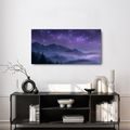 QUADRO SU TELA – NEBULOSA NOTTURNA TRA LE MONTAGNE - QUADRI MONTAGNE - STAMPE E QUADRI