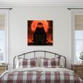 WANDBILD DUNKLER KÜRBIS AUF GRABSTEIN - HALLOWEEN- UND HORROR-BILDER - BILDER