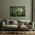 TABLEAU SUR TOILE – FORÊT DE BOULEAUX À L’AUBE - TABLEAUX FORÊT - TABLEAUX