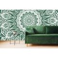 PAPIER PEINT À MOTIFS MANDALA D'HARMONIE SUR FOND VERT - FOND D'ÉCRAN FENG SHUI - PAPIER PEINT