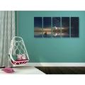 5-PIECE CANVAS PRINT BOAT AT SEA - PICTURES OF NATURE AND LANDSCAPE - PICTURES