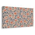 WANDBILD KORALLENFARBENE BLÜTEN AUF BEIGE - BILDER BLUMEN - BILDER