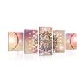 TABLEAU EN 5 PARTIES – MANDALA FASCINANT - TABLEAUX FENG SHUI - TABLEAUX