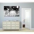 CANVAS PRINT MOON FAIRY IN BLACK AND WHITE - BLACK AND WHITE PICTURES - PICTURES