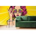 WALLPAPER WOMAN WITH PINK HAIR - POP ART WALLPAPERS - WALLPAPERS