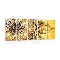 IMPRESSION SUR TOILE EN 5 PARTIES MANDALA AVEC UNE TOUCHE VINTAGE - IMPRESSIONS SUR TOILE FENG SHUI - IMPRESSION SUR TOILE