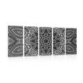 5 PART PICTURE MANDALA WITH INDIAN MOTIF IN BLACK & WHITE - PICTURES FENG SHUI{% if kategorie.adresa_nazvy[0] != zbozi.kategorie.nazev %} - PICTURES{% endif %}