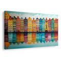 OBRAZ BAREVNÉ DOMY U KANÁLU - BAREVNÉ DOMY - OBRAZY