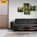 CANVAS PRINT SET BEAUTIFUL GREEN NATURE - SET OF PICTURES - PICTURES